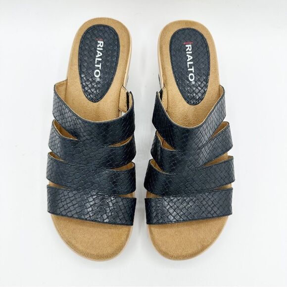 Rialto Womens Valora Blue Textured Platform Wedge Slip On Sz 8.5M - Picture 5 of 12